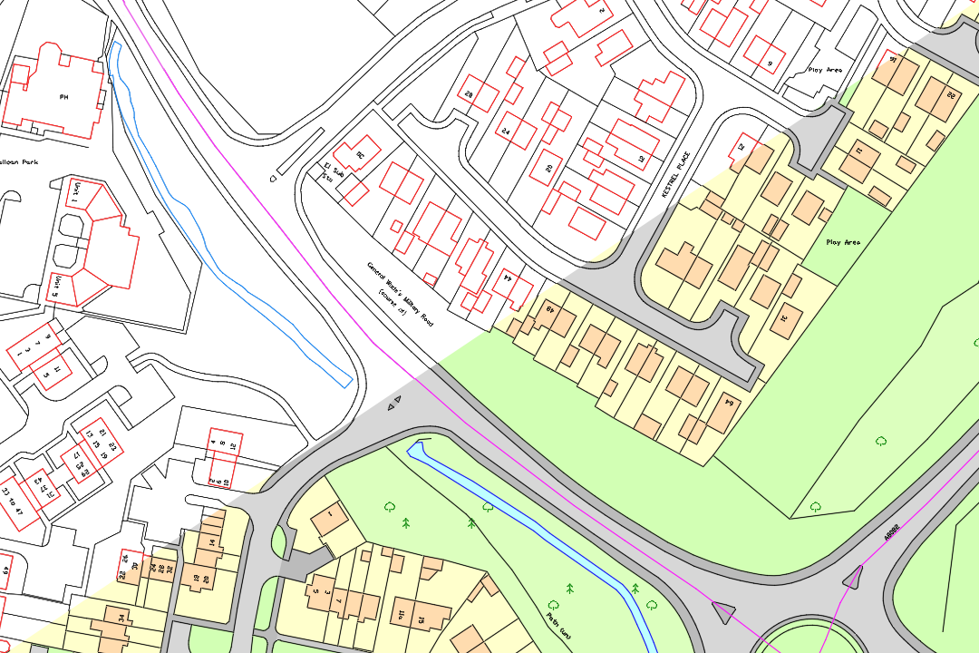 DXF or DWG Lines Only - clean line work for survey overlay